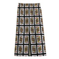 Four Jacks Playing Cards Pattern Print Cotton Front Slit Maxi Skirt