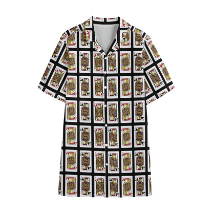 Four Jacks Playing Cards Pattern Print Cotton Hawaiian Shirt