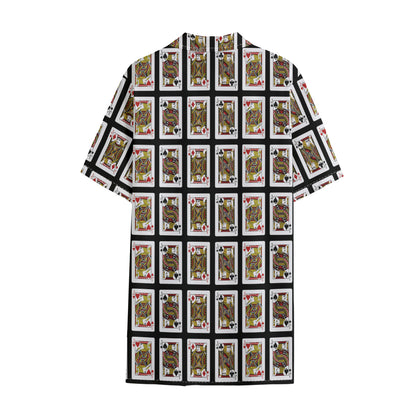 Four Jacks Playing Cards Pattern Print Cotton Hawaiian Shirt