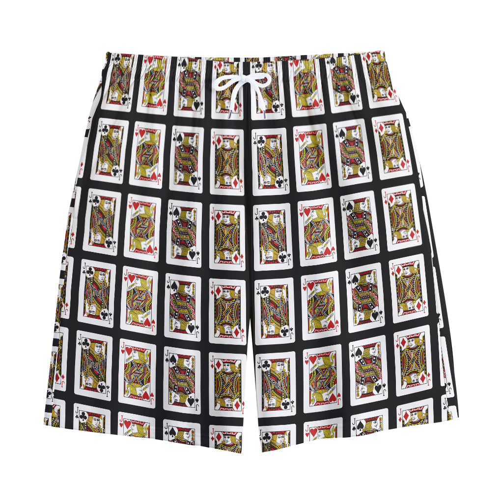 Four Jacks Playing Cards Pattern Print Cotton Shorts