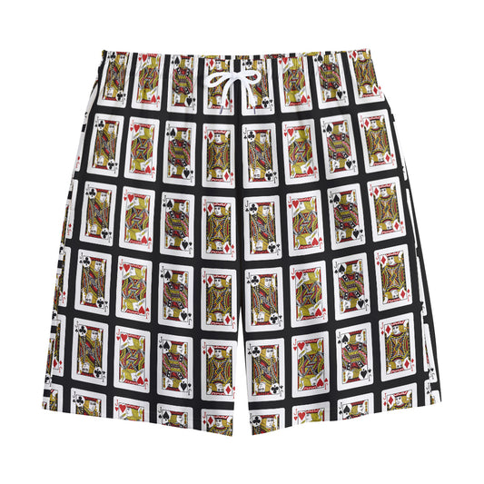 Four Jacks Playing Cards Pattern Print Cotton Shorts