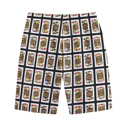 Four Jacks Playing Cards Pattern Print Cotton Shorts