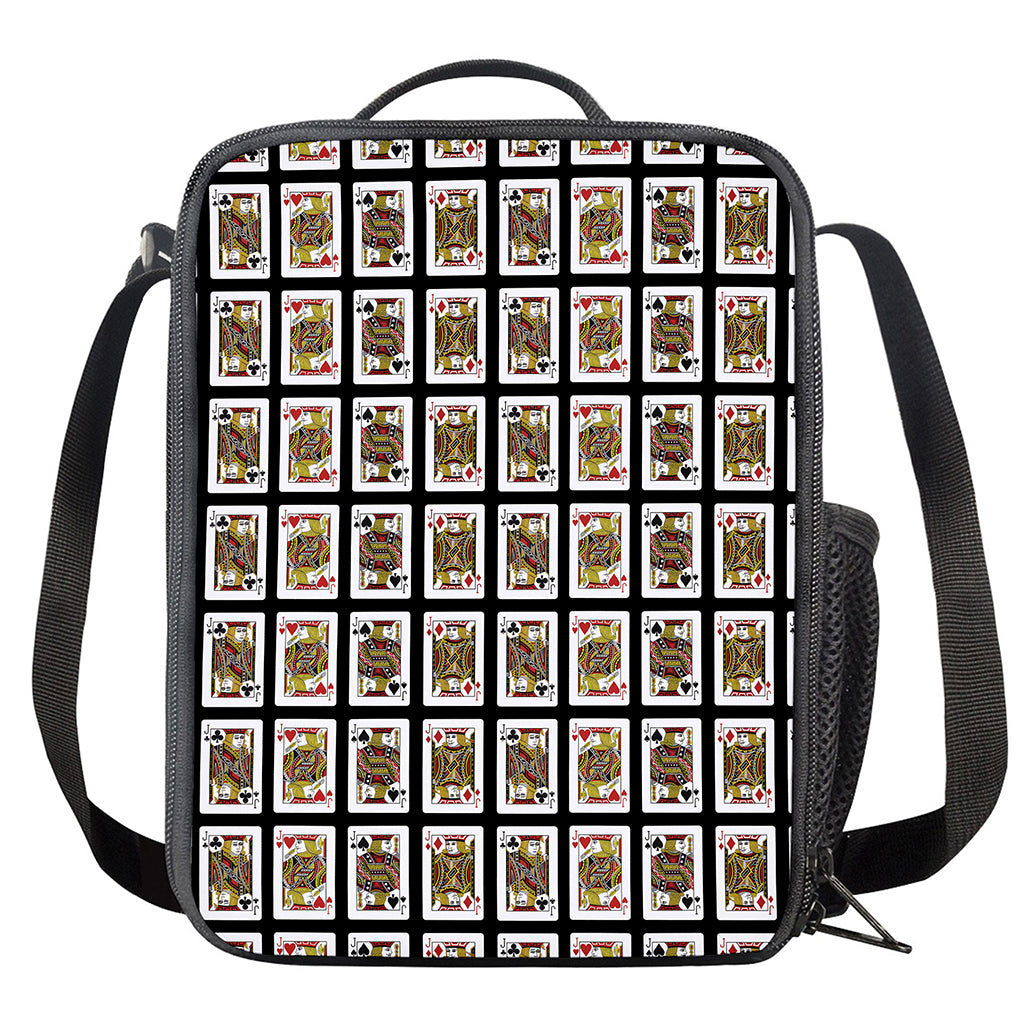Four Jacks Playing Cards Pattern Print Crossbody Lunch Bag