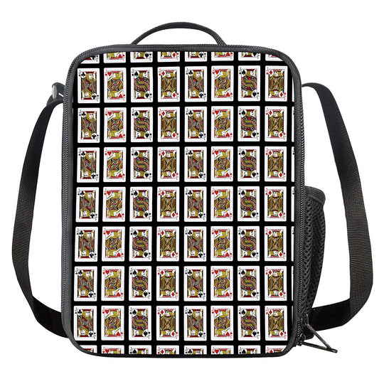 Four Jacks Playing Cards Pattern Print Crossbody Lunch Bag