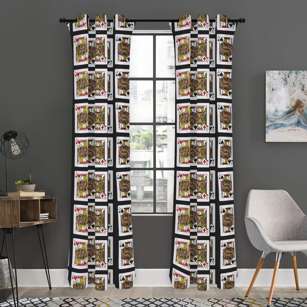 Four Jacks Playing Cards Pattern Print Curtain