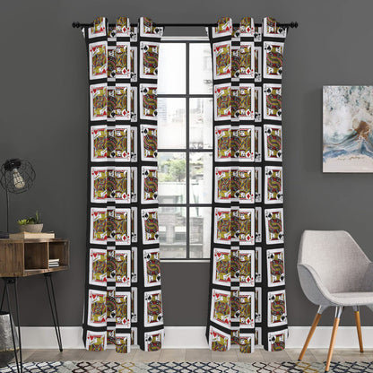 Four Jacks Playing Cards Pattern Print Curtain
