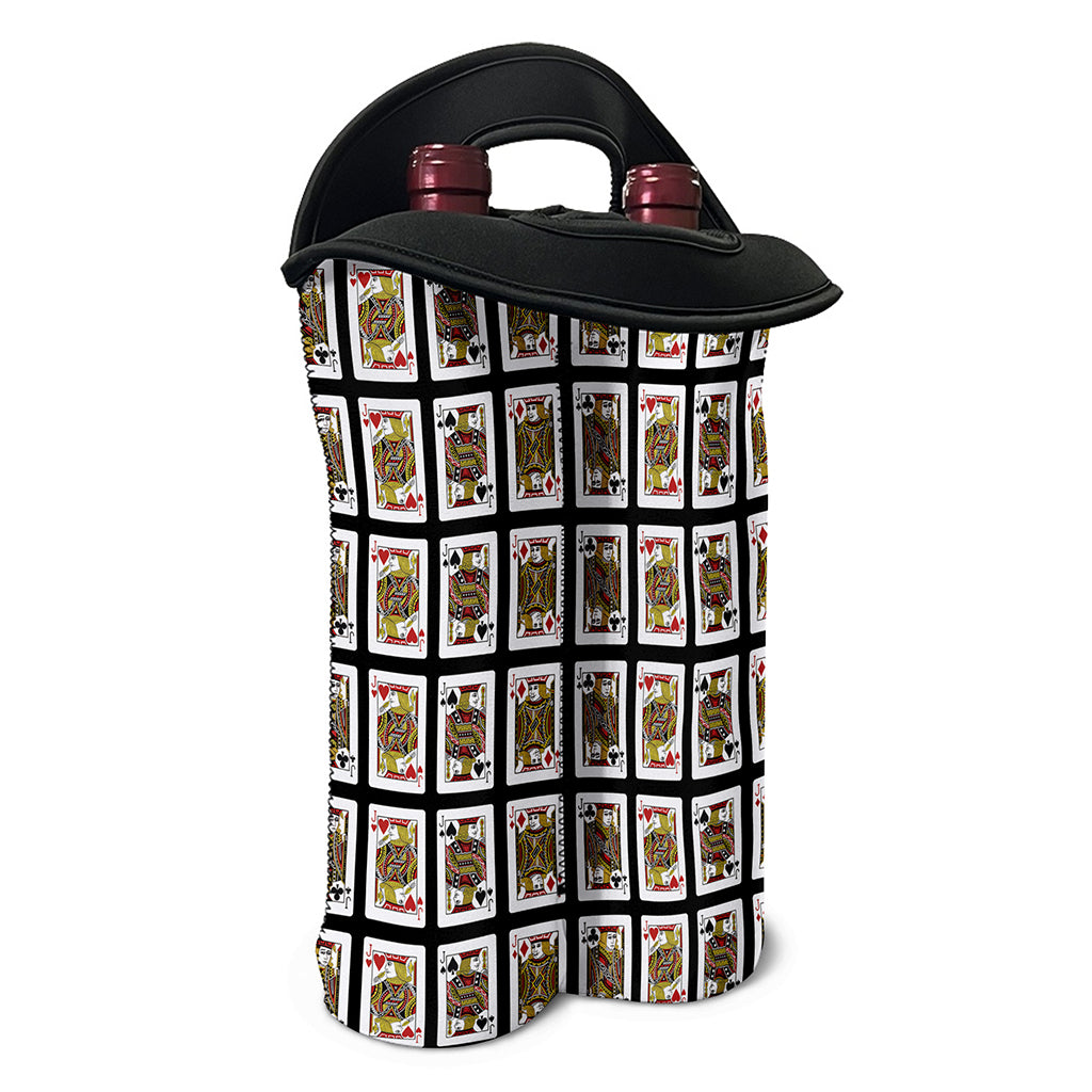 Four Jacks Playing Cards Pattern Print Double Neoprene Wine Tote