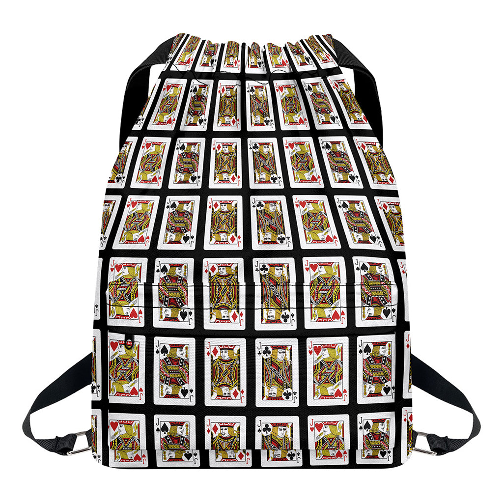 Four Jacks Playing Cards Pattern Print Drawstring Backpack
