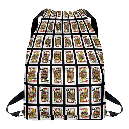 Four Jacks Playing Cards Pattern Print Drawstring Backpack