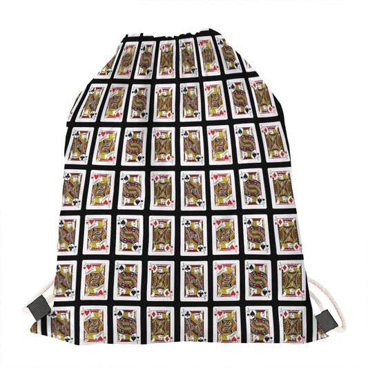 Four Jacks Playing Cards Pattern Print Drawstring Bag