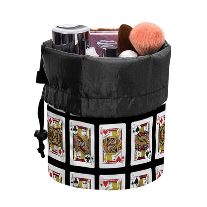 Four Jacks Playing Cards Pattern Print Drawstring Makeup Bag