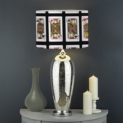 Four Jacks Playing Cards Pattern Print Drum Lamp Shade