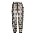 Four Jacks Playing Cards Pattern Print Fleece Lined Knit Pants