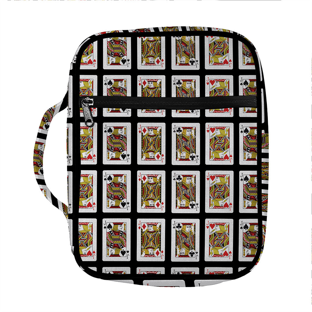 Four Jacks Playing Cards Pattern Print Front Pocket Bible Bag