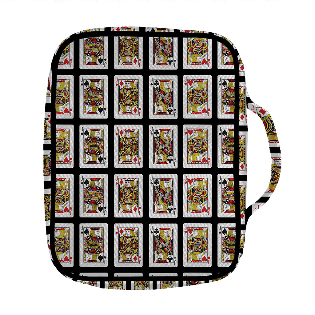 Four Jacks Playing Cards Pattern Print Front Pocket Bible Bag