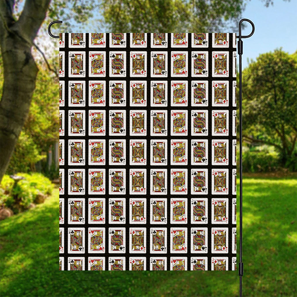 Four Jacks Playing Cards Pattern Print Garden Flag