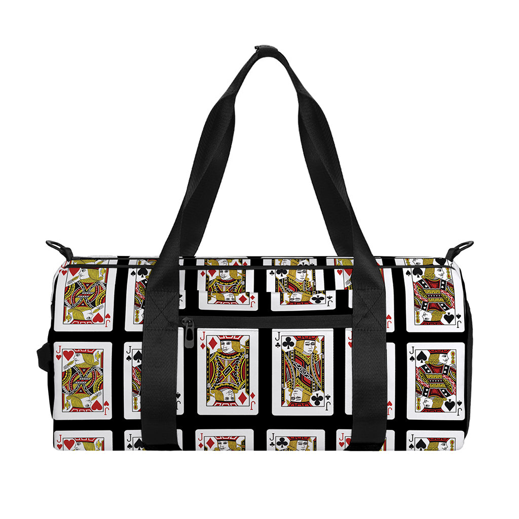 Four Jacks Playing Cards Pattern Print Gym Bag