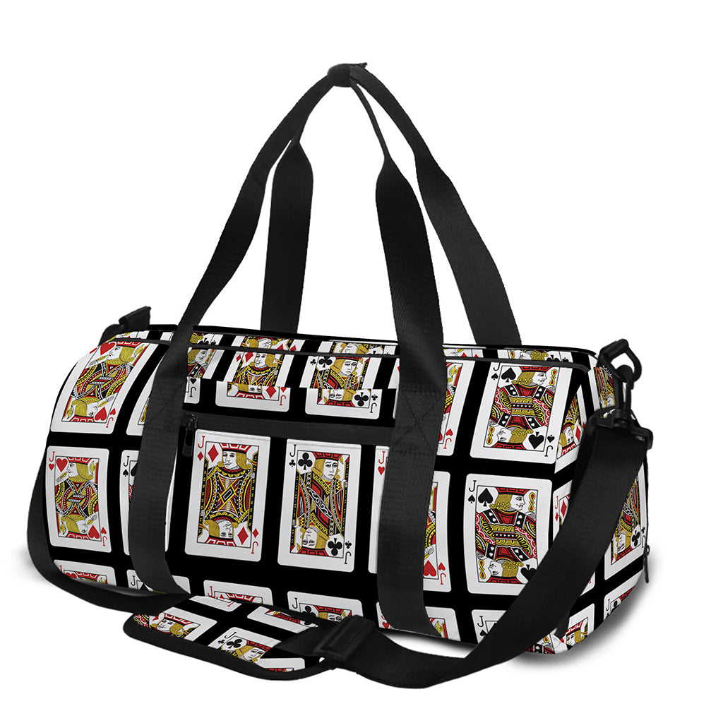 Four Jacks Playing Cards Pattern Print Gym Bag