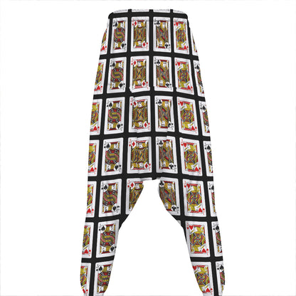 Four Jacks Playing Cards Pattern Print Hammer Pants