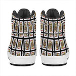 Four Jacks Playing Cards Pattern Print High Top Leather Sneakers