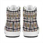 Four Jacks Playing Cards Pattern Print High Top Leather Sneakers