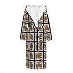 Four Jacks Playing Cards Pattern Print Hooded Bathrobe