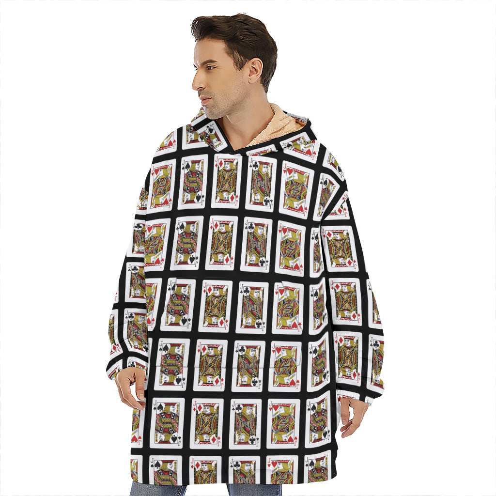 Four Jacks Playing Cards Pattern Print Hoodie Blanket