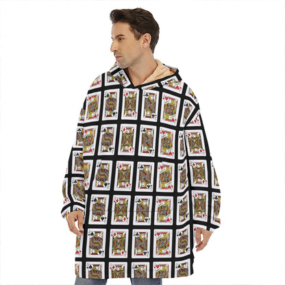 Four Jacks Playing Cards Pattern Print Hoodie Blanket