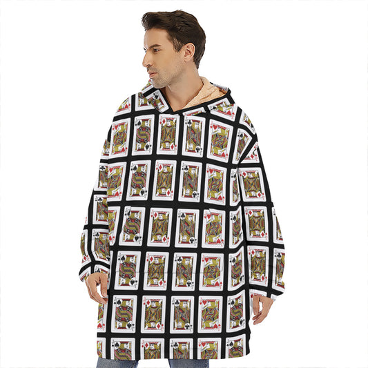 Four Jacks Playing Cards Pattern Print Hoodie Blanket