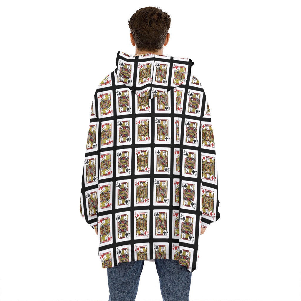 Four Jacks Playing Cards Pattern Print Hoodie Blanket