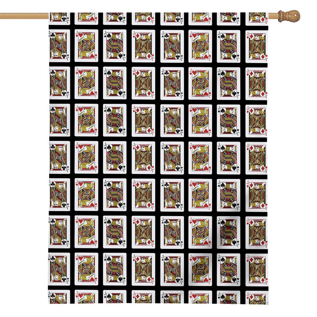 Four Jacks Playing Cards Pattern Print House Flag