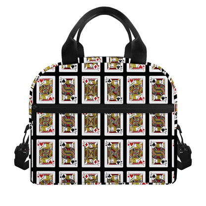 Four Jacks Playing Cards Pattern Print Insulated Lunch Bag