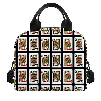 Four Jacks Playing Cards Pattern Print Insulated Lunch Bag