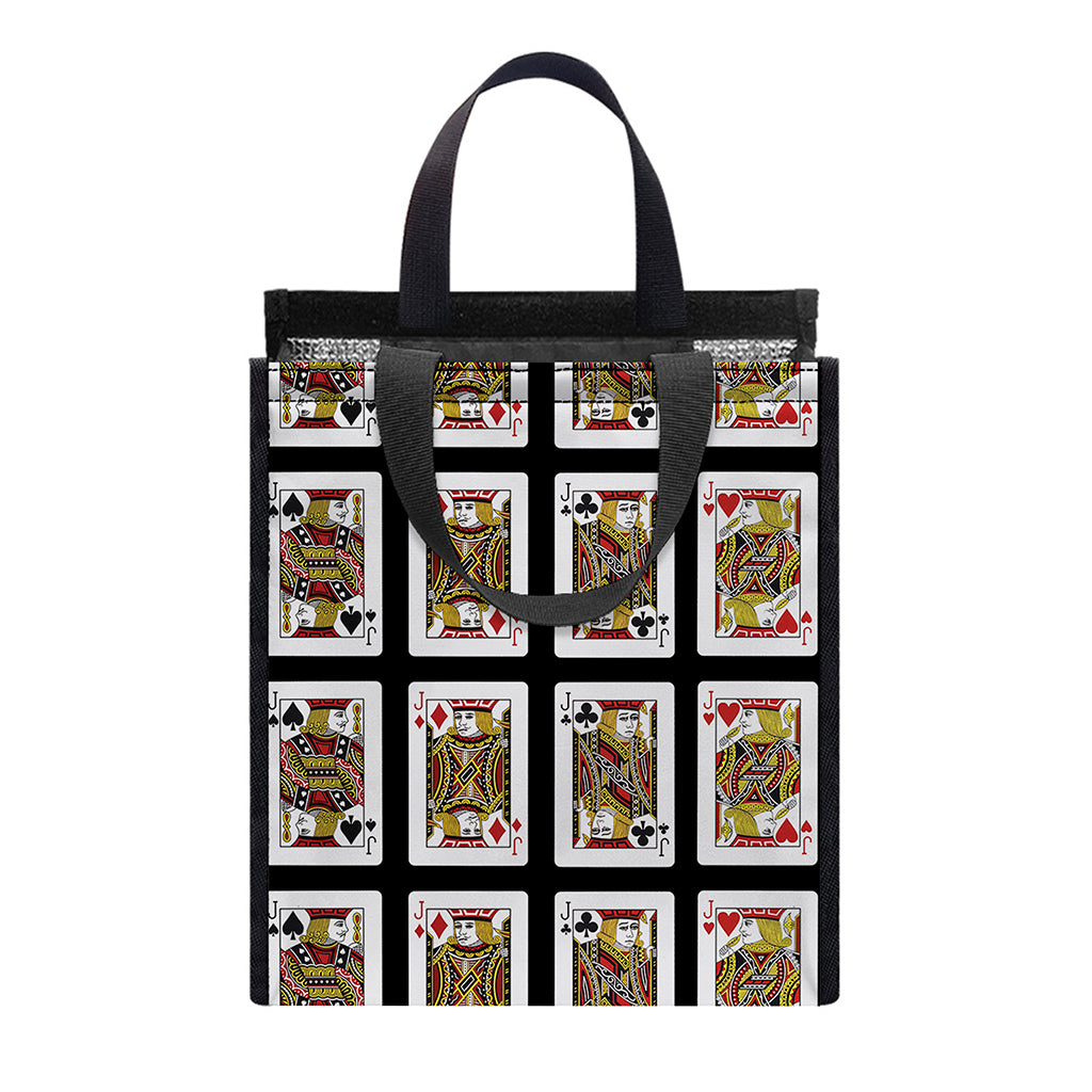 Four Jacks Playing Cards Pattern Print Insulated Lunch Tote