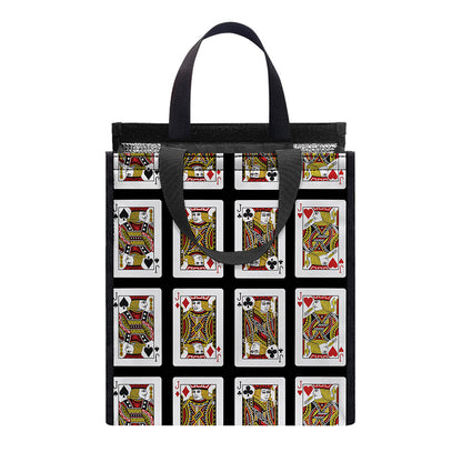 Four Jacks Playing Cards Pattern Print Insulated Lunch Tote