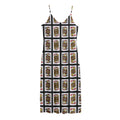 Four Jacks Playing Cards Pattern Print Jersey Midi Cami Dress