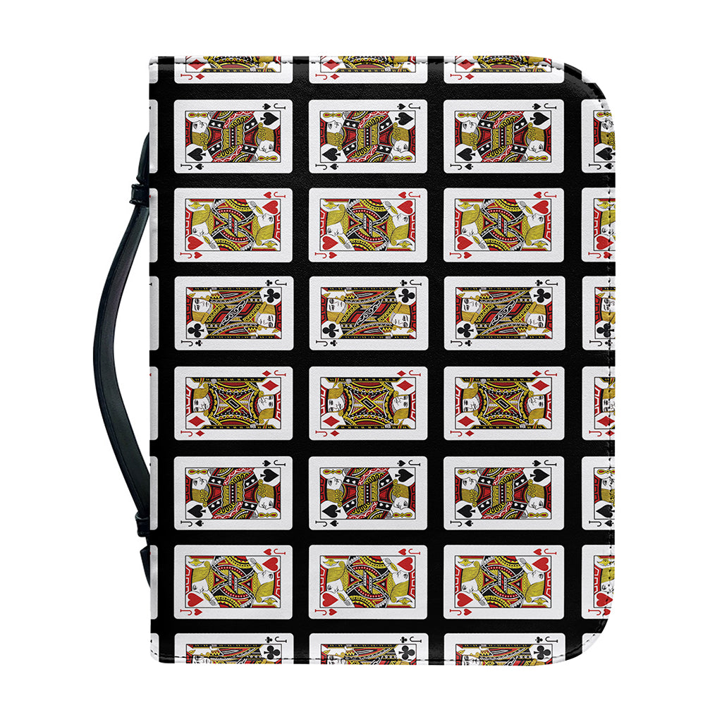 Four Jacks Playing Cards Pattern Print Leather Bible Cover