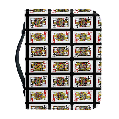 Four Jacks Playing Cards Pattern Print Leather Bible Cover