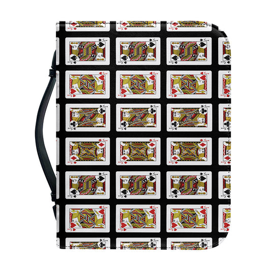 Four Jacks Playing Cards Pattern Print Leather Bible Cover