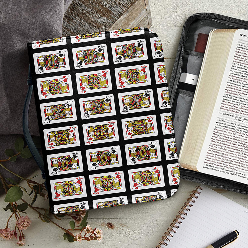 Four Jacks Playing Cards Pattern Print Leather Bible Cover
