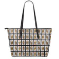 Four Jacks Playing Cards Pattern Print Leather Tote Bag With Zipper