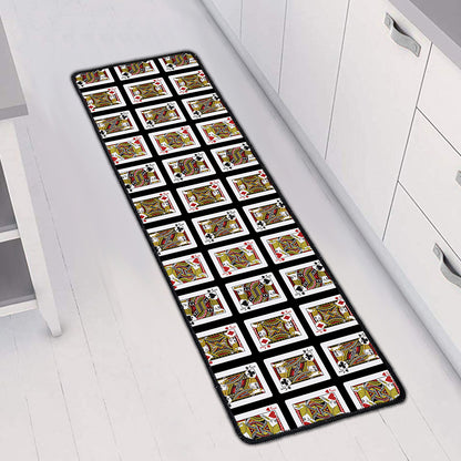 Four Jacks Playing Cards Pattern Print Long Kitchen Mat