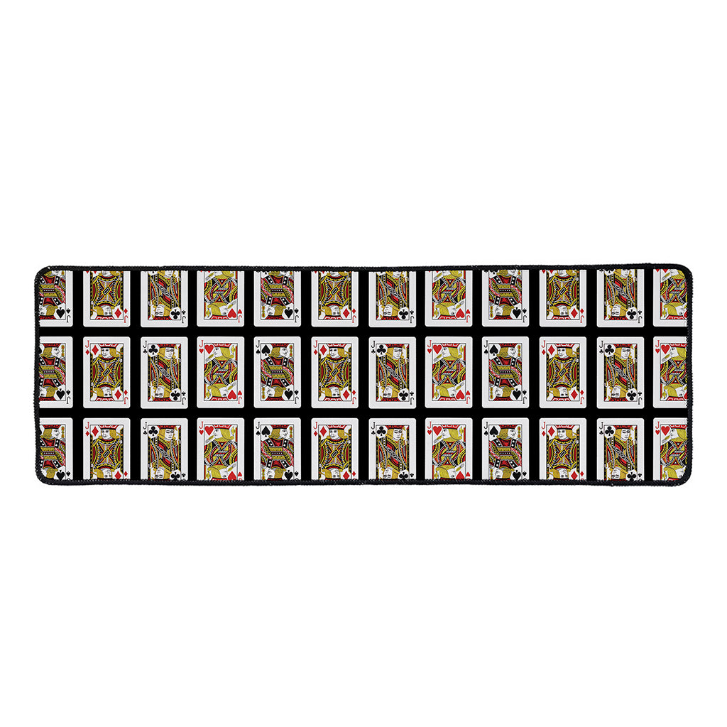 Four Jacks Playing Cards Pattern Print Long Kitchen Mat