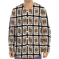 Four Jacks Playing Cards Pattern Print Long Sleeve Baseball Jersey
