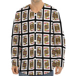 Four Jacks Playing Cards Pattern Print Long Sleeve Baseball Jersey