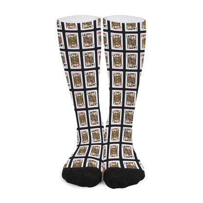 Four Jacks Playing Cards Pattern Print Long Socks