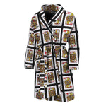 Four Jacks Playing Cards Pattern Print Men's Bathrobe