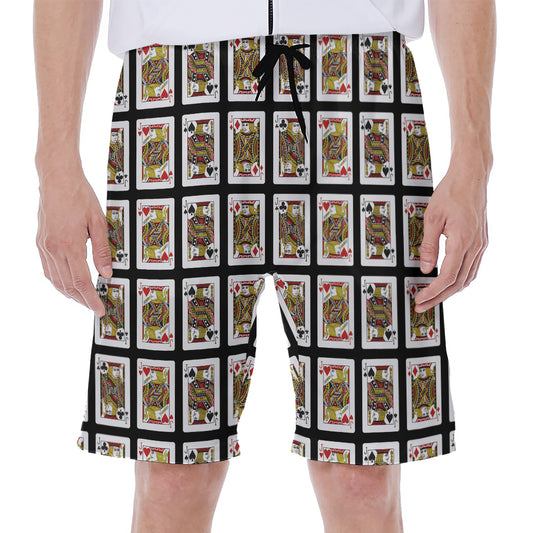 Four Jacks Playing Cards Pattern Print Men's Beach Shorts