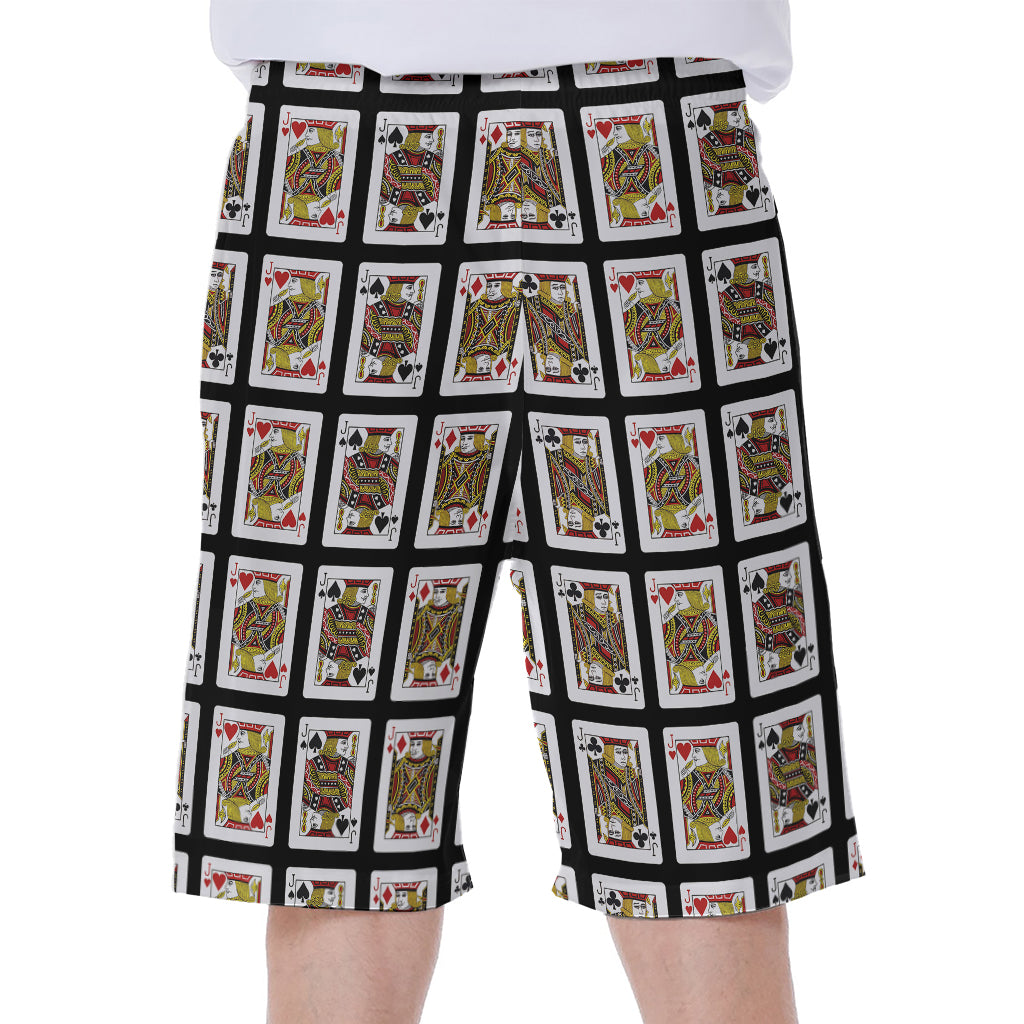 Four Jacks Playing Cards Pattern Print Men's Beach Shorts