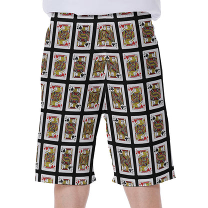 Four Jacks Playing Cards Pattern Print Men's Beach Shorts